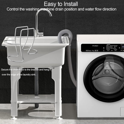 Adjustable Washing Machine Drain Hose Holder, Washer Drain Hose Guide Assembly, Hose Clamp Clip