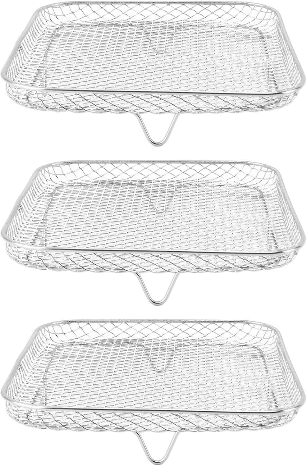Air Fryer Rack, Three Stackable Dehydrator Racks for Instant Vortex, Nuwave, Stainless Steel Accessories for Ovens,