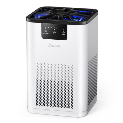 AROEVE Air Purifiers for Bedroom Air Purifier With Aromatherapy Function For Pet Smoke Pollen Dander Hair Smell 20dB Air Cleaner For Bedroom Office Living Room, MK06- Black(Available for California)