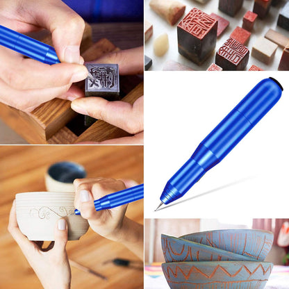 FOLAI USB Rechargeable Engraving Pen - Versatile Engraver Tool for Jewelry, Wood, Metal,Plastic,Glass,Stone,Manicure & More -Portable, Ideal for DIYers (Blue)