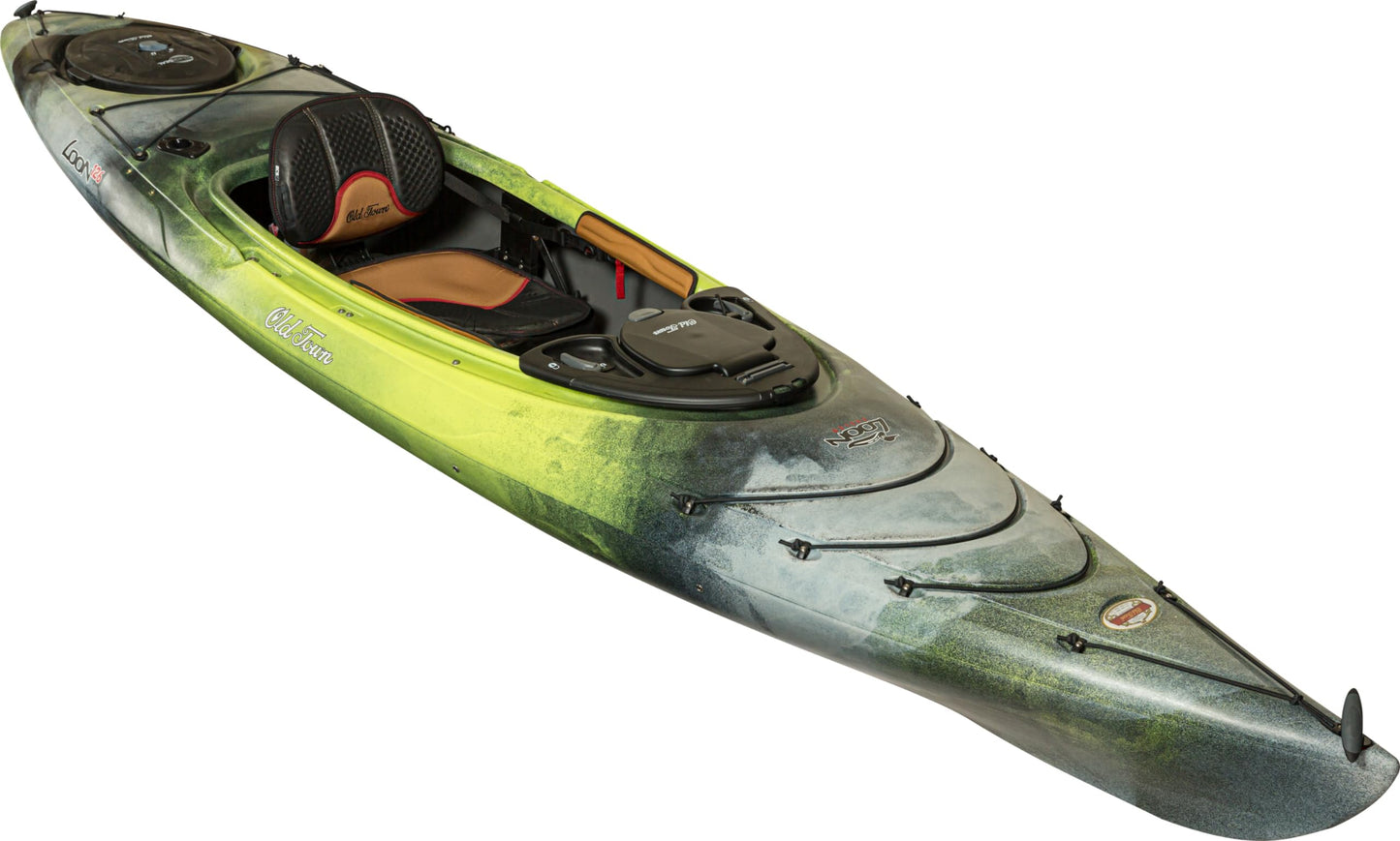 Old Town Loon 126 Angler Solo Sit-Inside Fishing Paddle Kayak, 12 ft 6 in, First Light