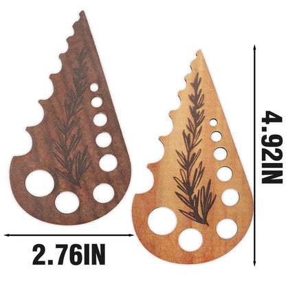 2Pcs Wooden Vegetable Leaf Separator, Handmade Herb Stripper Tool,Fun Kitchen Gadgets, Exquisite Herb Stripper Bowl Gifts for the Kitchen Suitable for Home Use & Chefs