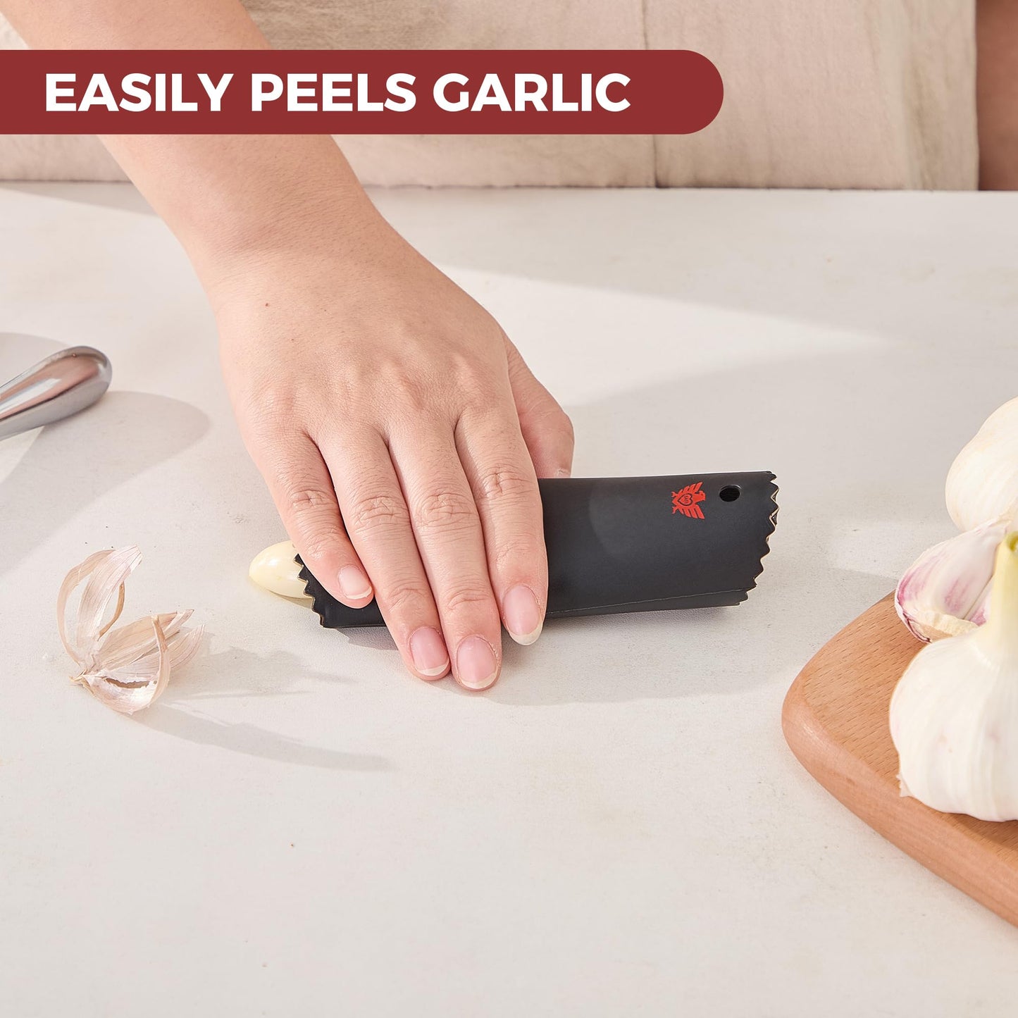 SAFI Garlic Press Set - Premium Zinc Alloy Garlic Mincer Efficient Garlic Crusher & Presser Heavy-Duty Rust-Proof Garlic Masher Kitchen Tool With Garlic Peeler & Brush Home & Kitchen Essential Gadgets