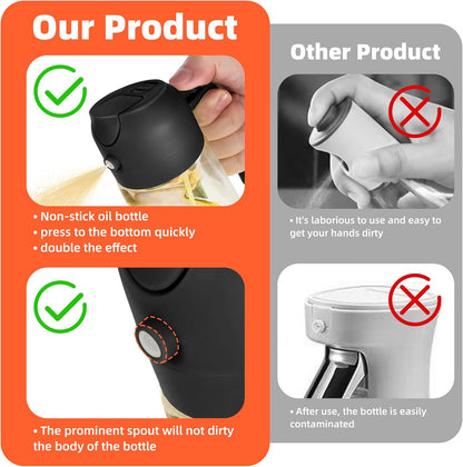 16oz/470ml 2 1 TrendPlain Glass Olive Oil Sprayer for Cooking in Olive Oil Dispenser Bottle for Kitchen Gadgets and Air