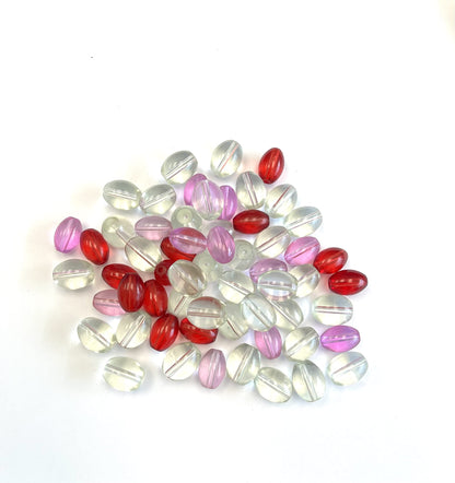 Linpeng Glass Beads Bulk for Bracelet Making, DIY Jewelry Supplies, Holiday Festival Beads Assorted, Gift for Beader, 40 pcs (Americana)