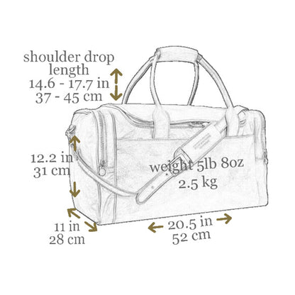 Time Resistance Leather Duffel Bag - Large Weekend Gym Travel Bag (Brown)