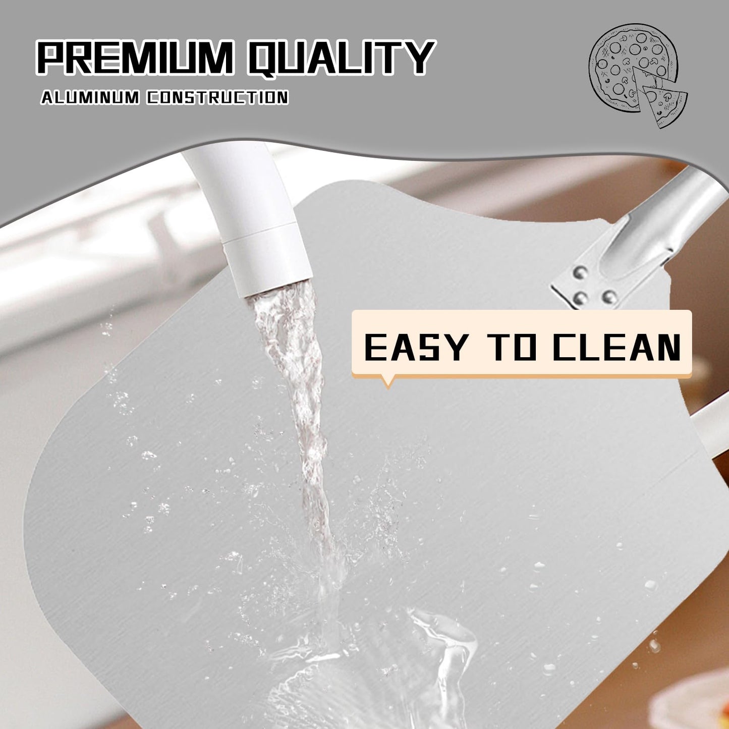 The 7-piece pizza oven accessory set is perfect for making pizza. Comprises a pizza shovel, an oven brush, a bubble Popper deformer, a rocking knife, a silica gel clamp, a dough roller and a scraper.