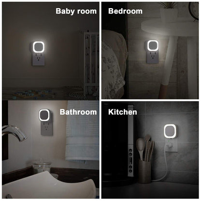2 Pack Plug in Amber Night Light, Auto Dusk to Dawn, Soft Glow, Dimmable, Diffused Light, LED Lights for Bedroom, Kids, Bathroom, Sleep, Baby Nursery, Toddler, Hallway, Kitchen, Home Decor