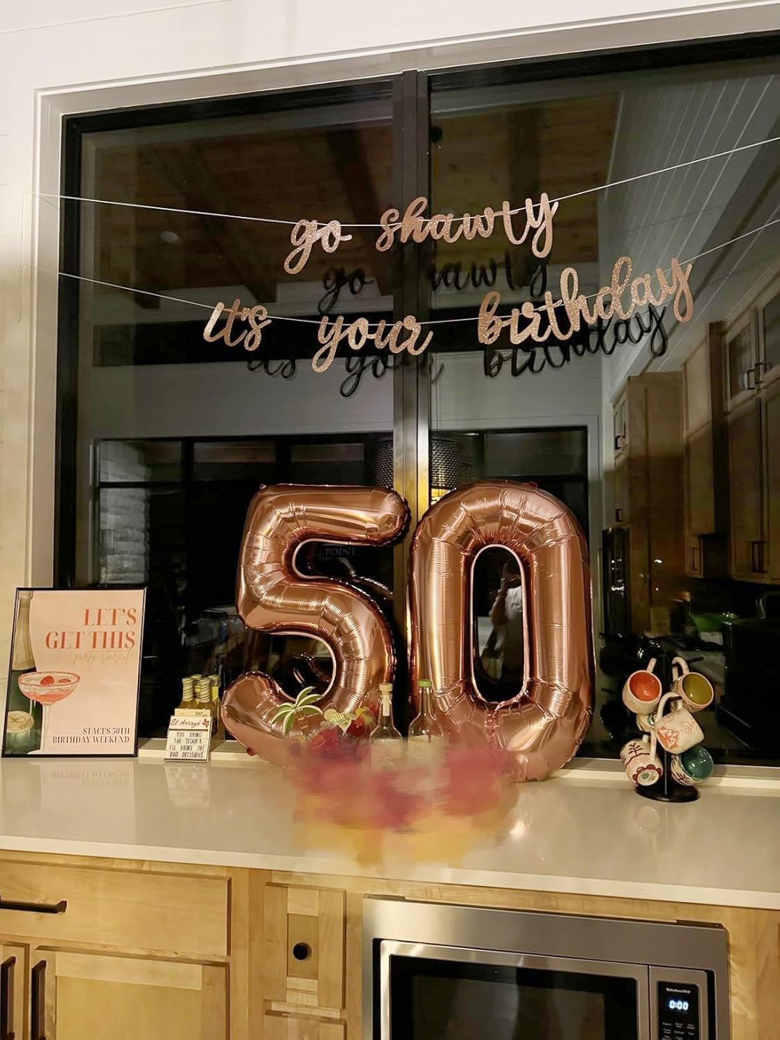 Regine Switzerland 50 Balloon Number - Rose Gold 40-Inch Birthday Decorations for 50th Celebrations | Perfect for Weddings, Anniversaries, and Graduations