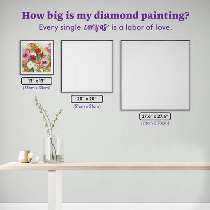 DIAMOND ART CLUB Lea's Garden Diamond Painting Kit, Fun DIY Crafts for Adults, Round Diamond Art Canvas, 13" x 13" (33 cm x 33 cm)