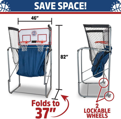 Pop-A-Shot - Home Dual Shot with Los Angeles Clippers NBA Graphics l Sensor Scoring l 16 Game Modes l 7 Balls l Foldable Storage l for All NBA Fans