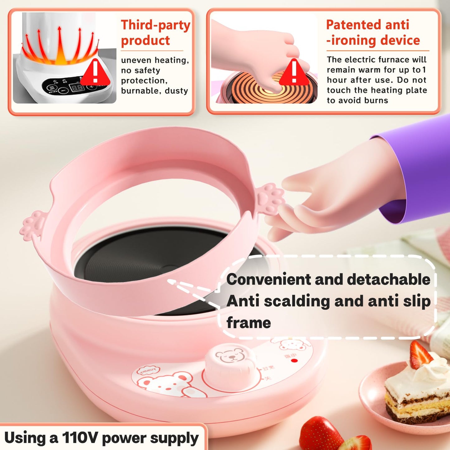 Cicicooie Mini Cooking Sets Real Easy Montessori Kitchen Safe Tools Making for Beginner Cooking Educational（Pink）