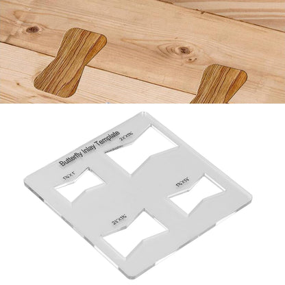 Butterfly Inlay Template Acrylic Woodworking Decoration Router Jig for Furniture Repair Precise Cut Clip (Butterfly Inlay Template)