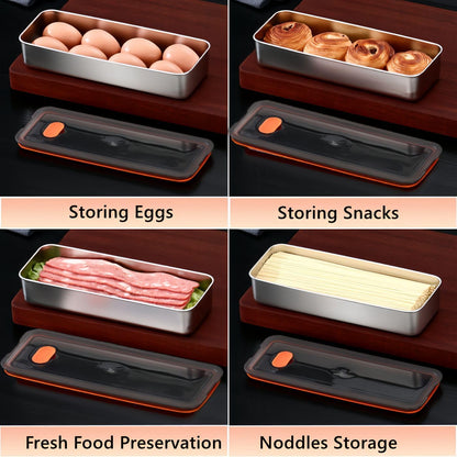Bacon Container for Refrigerator, Airtight Stainless Steel Deli Meat Storage Containers for Kitchen Food Storage