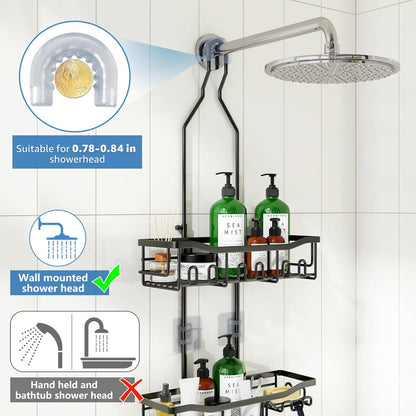Skiennix Shower Organizer - Upgraded Extended Length, Rustproof Shampoo & Soap Holder | Large Bathroom Caddy