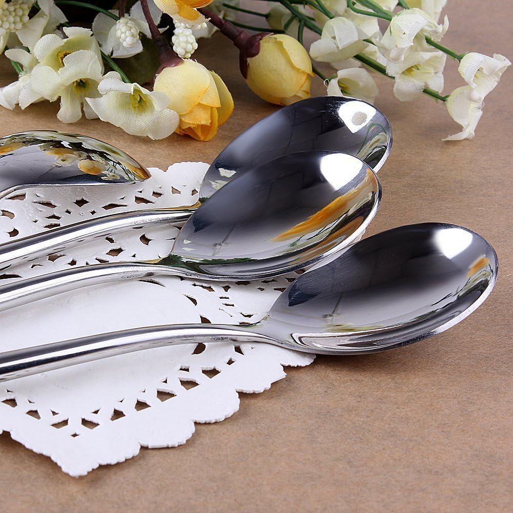 Korean Stainless Steel Rice Soup Iced Tea Spoon, Long Handle Cold Drink Spoon, Great Circle 3Pcs