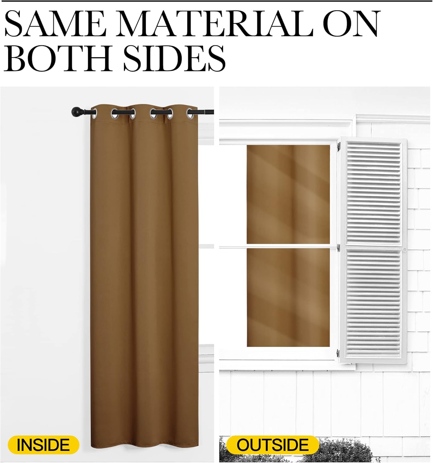NICETOWN Blackout Curtains - Noise Reducing 102-Inch Length, 2 Panels, Gold Brown | W55 x L102 for Luxury Decor