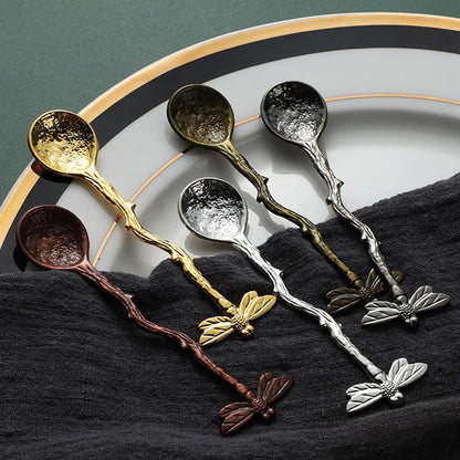 Dragonfly Spoon - Coffee Spoon, Teaspoon, Stainless Steel Tableware for Dessert & Cake