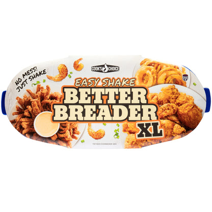 COOK'S CHOICE XL Original Better Breader Batter Bowl- All-in-One Mess Free Breading Station Tool- Great for Parties- Pour in Seasoning, Add Meat, Vegetables or for Fish Fry, & Just Shake- Made in USA