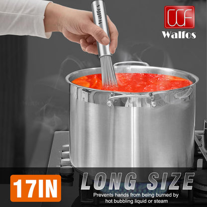 Walfos Whisk,17in Large Whisks, Heavy Duty Stainless Steel Wire Whisk Ideal For Beating Eggs, Blending Sauces, Mixing Batter.