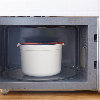 Microwave Rice Cooker Set, 2L Food Grade PP Material, Rice Spoon, Lid, Strainer, Steaming Pot for Home Meal Prep