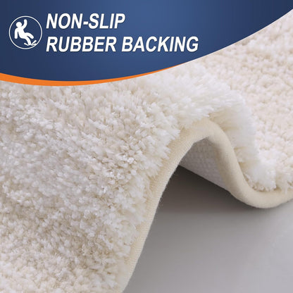 OLANLY Bathroom Rugs Mat - Extra Soft Microfiber, Quick Dry & Washable - 24x16 Light Beige