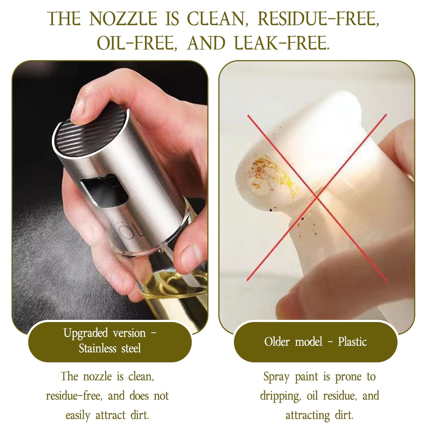 Gyinere 2 Pcs Oil Sprayer For Cooking,Olive Oil Sprayer,Light-Proof 100ml Food Oil Dispenser For Kitchen,For Kitchen Gadgets, Air Fryer,Salad, Frying,Bbq