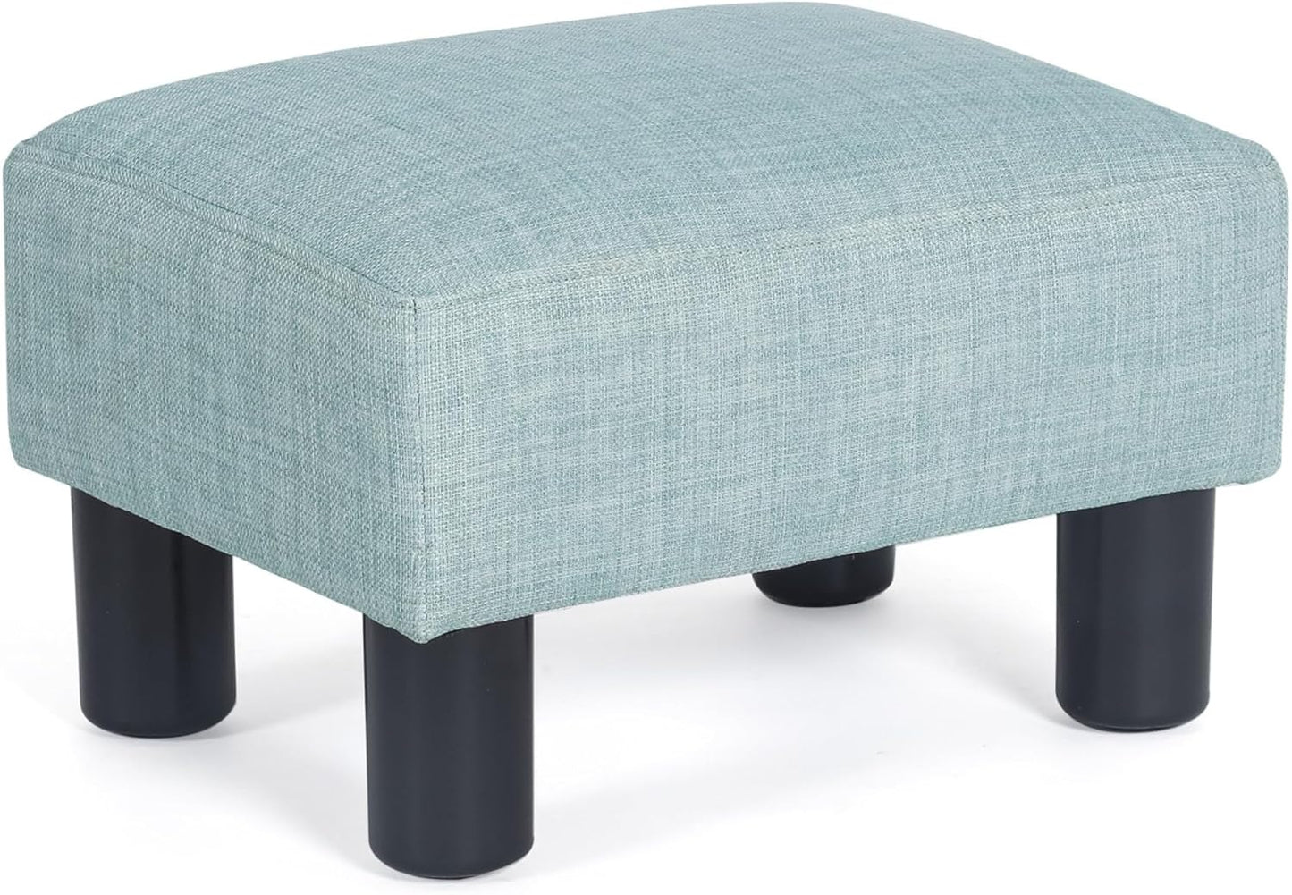 15x10.8x8.7inch Adeco Small Ottoman Footstool- Mordern Rectangle Soft Fabric Footrest