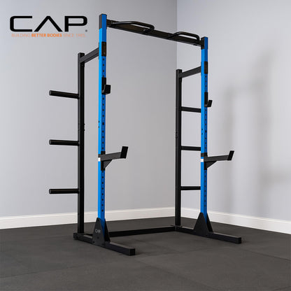 Cap Power Rack with Pull Up Bar & Attachments - Squat Rack & Strength Training Power Cage for Home Gym - Yellow