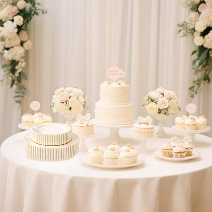 U-QE 60PCS Ivory Plastic Plates - Beaded Ivory Plates Disposable Heavy Duty - Perfect for Party, Baby Shower, Wedding, Birthday - Include 30PCS 10inch Dinner Plate & 30PCS 7inch Dessert Plate