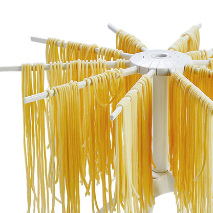 2 Pack Foldable Pasta Drying Rack, Homemade Fresh Spaghetti Stand Collapsible Dryer Noodle Hanger for Kitchen with 10 Arms, White