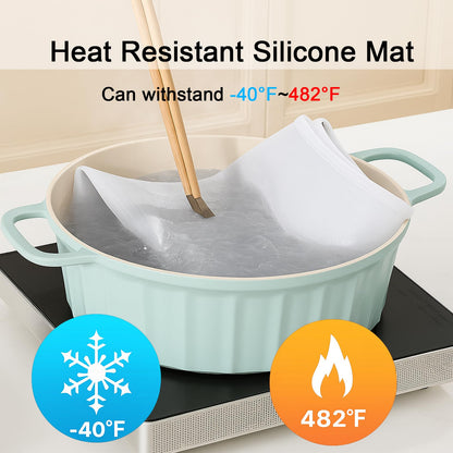Silicone Mat 35.4"x23.6" Silicone Mats for Kitchen Counter Heat Resistant Mats for Countertop, Countertop Protector Mat, Edge Heightening Nonstick Waterproof Multipurpose Table Mat Translucent