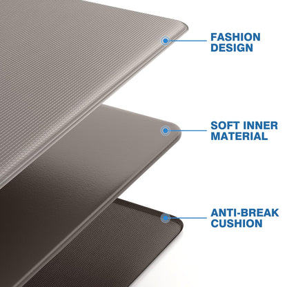 StepRite Kitchen Mats, 2PCS Kitchen Rugs, Cushioned Anti Fatigue Kitchen Mats for Floor, Non-Slip Standing Desk Mat, Waterproof Kitchen Rug Set for Kitchen, Floor, Office, 17.3"x30"+17.3"x47", Khaki