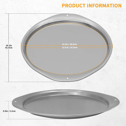 Pizza Pan - 14 Inch Nonstick Pizza Pan for Oven, Durable Kitchen Cookware with Widen Handles for Cooking