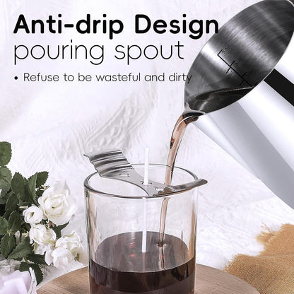 Candle Making Pouring Pot, 32oz Stainless Steel Wax Melting Pot with Heat-Resistant Handle