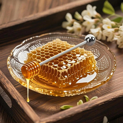304 Set, 6.3 Inch 1 Pack 1 NiceGo Honey Dipper. Premium Stainless Steel Honey Dipper Kitchen Stirrer, Deep-Groove