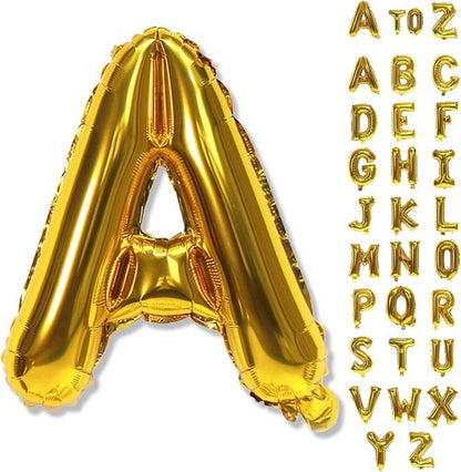 Gold Letter Balloons by [Brand Name] - 40 Inch Custom Mylar Alphabet Balloons for Birthday Party Decor