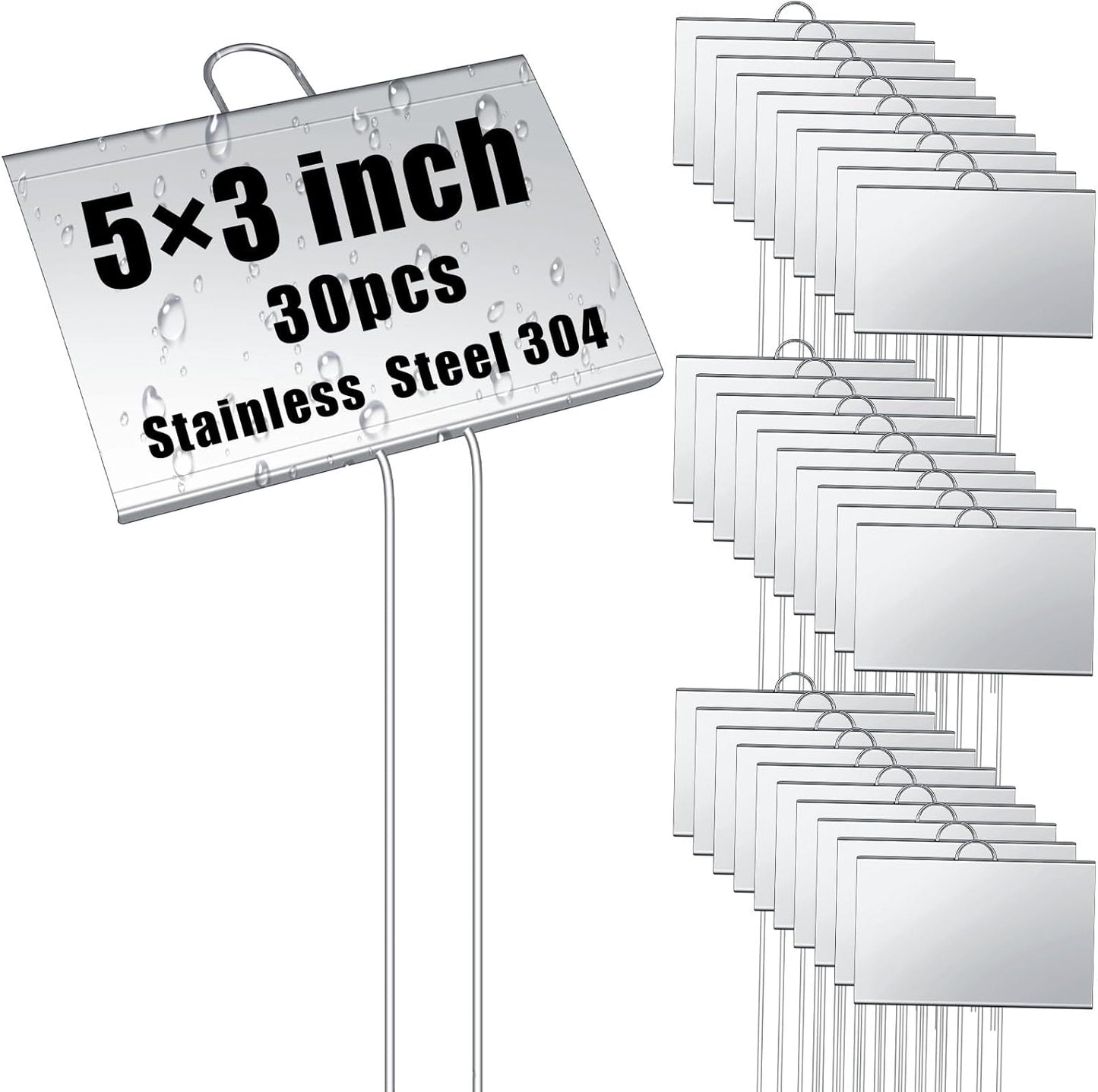 30 5'' 3'' 11'' Landhoow Pcs Large Garden Plant Markers Metal Plant Labels Sign x with Stake Weatherproof Waterproof