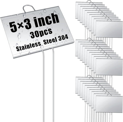 30 5'' 3'' 11'' Landhoow Pcs Large Garden Plant Markers Metal Plant Labels Sign x with Stake Weatherproof Waterproof