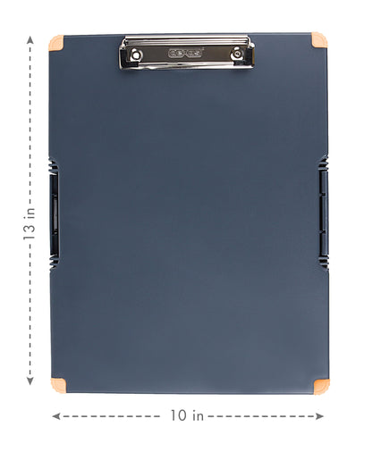 Dexas Duo Clipcase, Double Sided Clipboard Design, Portable Clipboards 13”x10” Gray/Orange, Combine Style and Functionality Office Supplies for Nursing, School, Work, Trades, Home Office