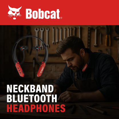 CJ TECH Bobcat Neckband Bluetooth Headphones - Earphones with Microphone, 80H Battery, Fast Charging - IPX4 Sweatproof Sports Headphones for Running, Jobsite, Gym, and Workout