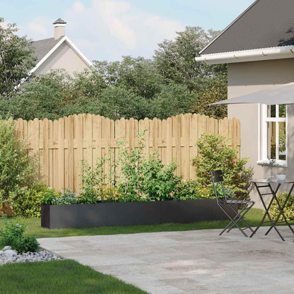 Favemtsl Large Rectangular Raised Planter Box 110.2 x 15.7 x 15.7 in Cold-Rolled Steel Matte Black Outdoor Raised Garden Bed Open Bottom for Balcony Patio Flowers Veggies