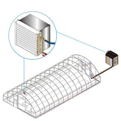 16 x 18 Heat Exchanger Water To Air, Copper Ports for Outdoor Wood Furnaces, Residential Heating and Cooling, and Forced Air Heating