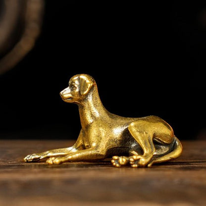 CHOVY Retro Crawling Dog Sculpture - Handcrafted 100% Solid Brass | Unique Home Decor Accent Piece