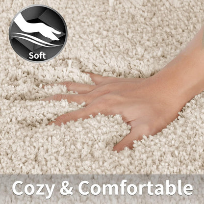 Yimobra Luxury Fluffy Plush Bathroom Rug Mat Set, Soft Cozy Bath Rugs 2 Pcs, Water Absorbent Non-Slip, Machine Washable