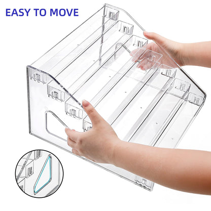 Cididu 7 Tier Acrylic Card Display Stand, Clear Versatile Display, Portable Paint Storage Rack with Brush Holder for Trading Cards, Sports Cards, Greeting Cards, Stickers, Cosmetic, Sunglasses