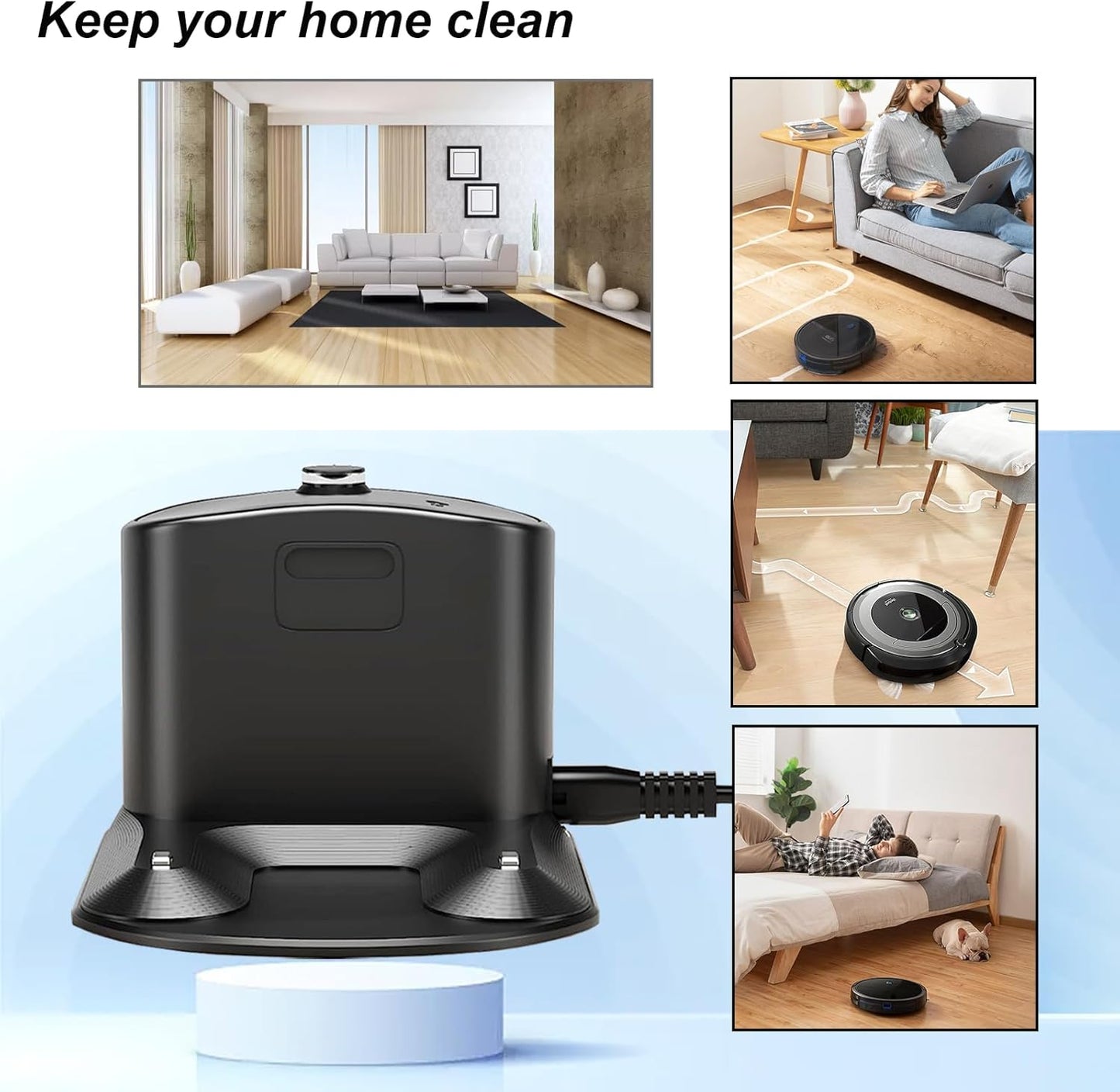 Roomba Charger Dock, Replacement Docking Station for Roomba e5 e6 i1 i3 i4 i6 i7 i8 500-900 Series