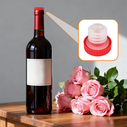 48pcs Slow Wine Pourer Spout, Red Plastic Wine Pourers with Seal Lids for Corked Bottles Bars Restaurants & Home Use