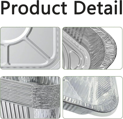 Aluminum Foil Pans - 20 Pack 8x8 Inch Disposable Baking Trays with Lids for Takeout & Catering