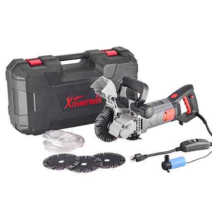 XtremepowerUS Wall Chaser Cutting Machine Wall Concrete Grooving Cutting w/Water Line Dust Port Infrared Sighting (Slotting Machine)